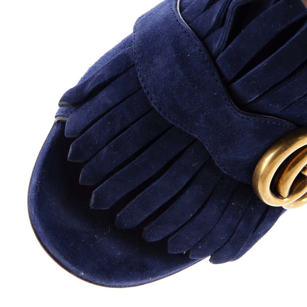 Gucci Women's Gg Marmont Fringed Heeled #186316G60B - Picture 6 of 7